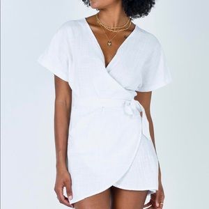 princess polly white wrap dress
